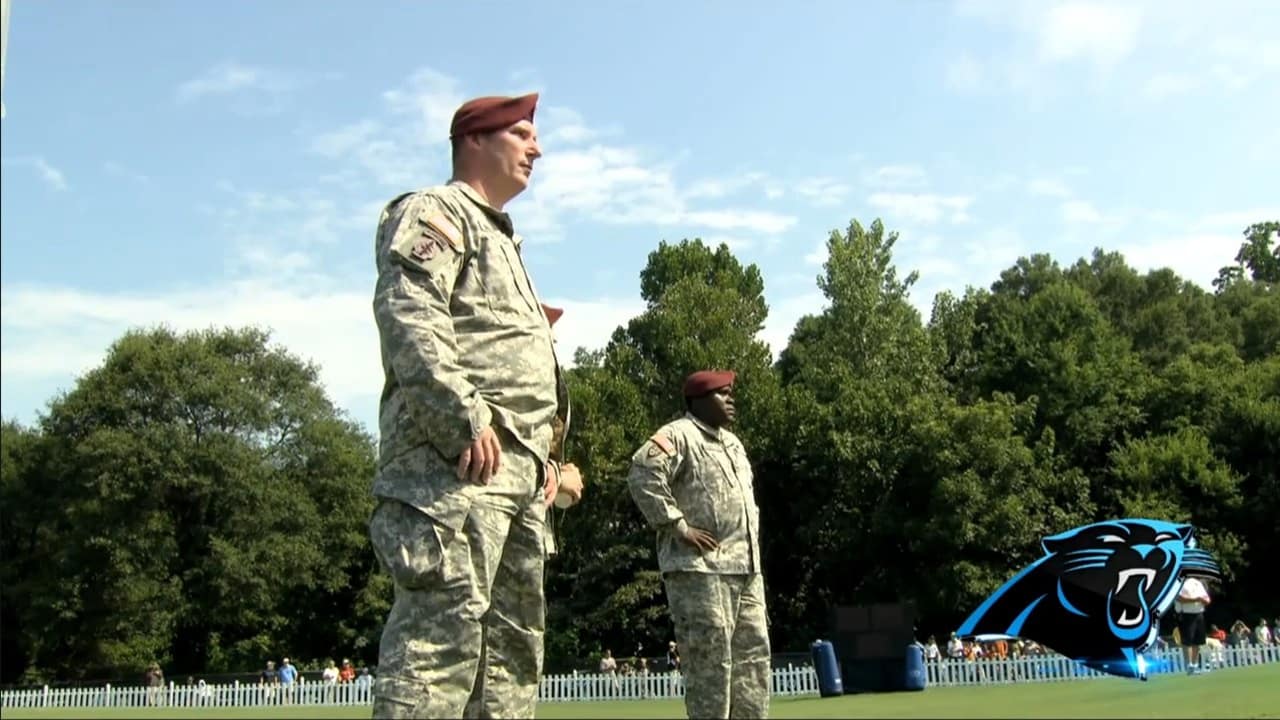 VIDEO: Panthers visit military base in Salisbury