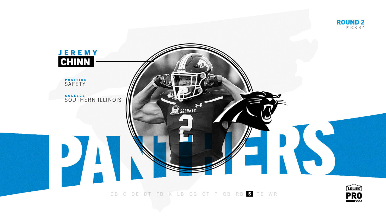 Jeremy Chinn Football Paper Poster Panthers 2 - Jeremy Chinn - Pin