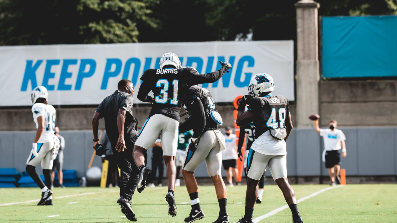 Carolina Panthers NFL helmets training camp