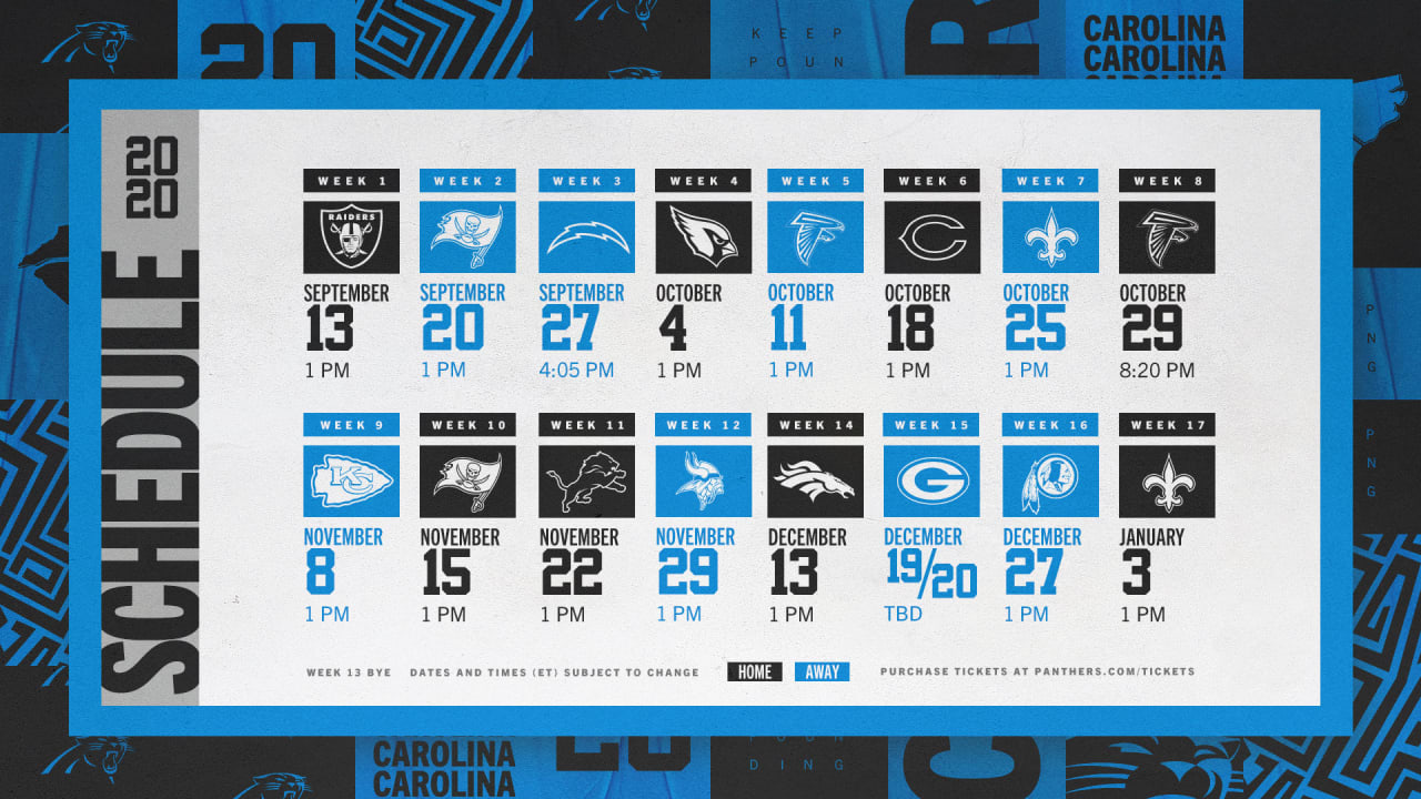 panthers away schedule