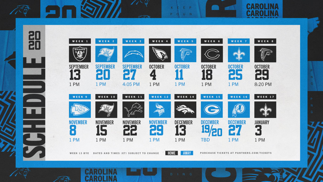 Carolina Panthers Schedule  Carolina Panthers 