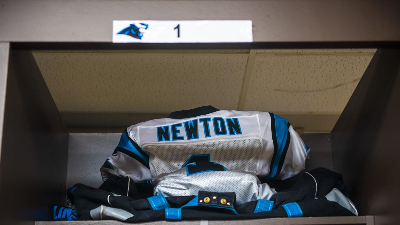 Panthers locker room set-up in Washington