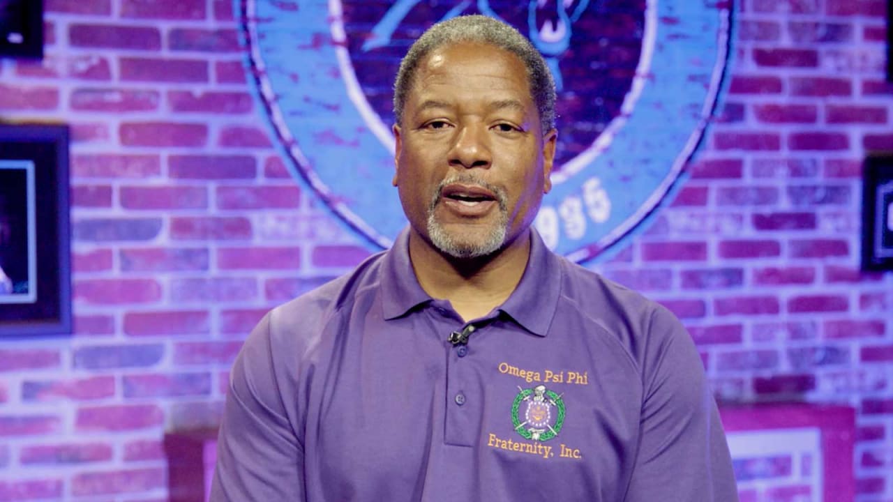 Steve Wilks celebrates Founders Day with the men of Omega Psi Phi