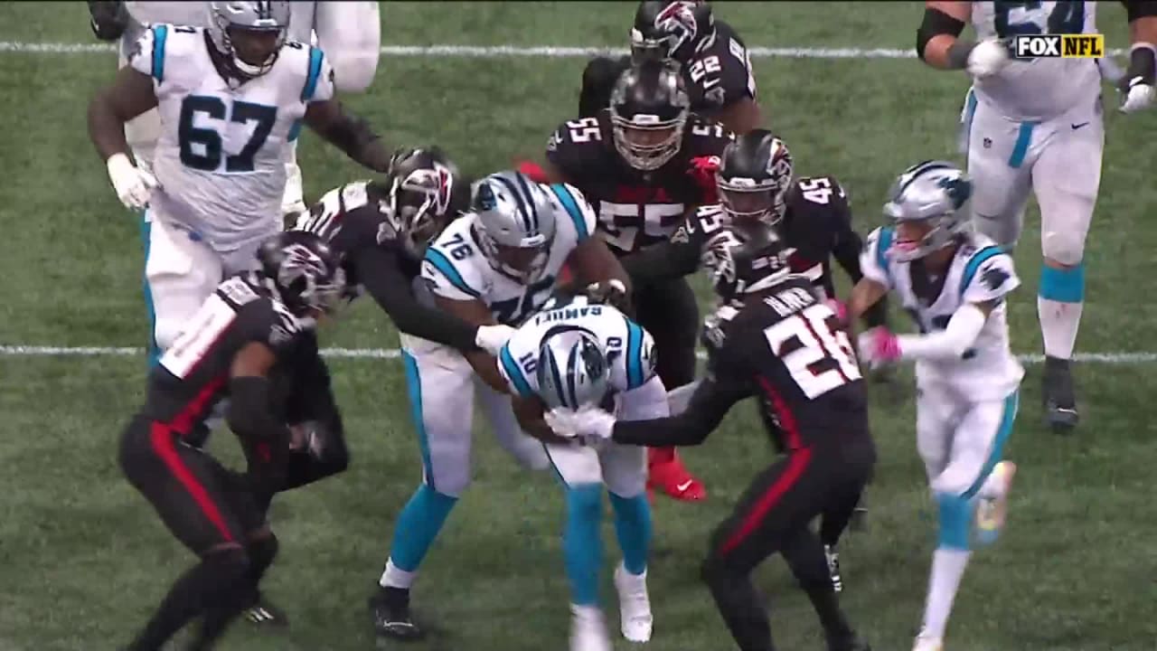 Carolina Panthers quarterback Bryce Young lays wicked juke on Detroit Lions  linebacker James Houston, turning would-be sack into gain