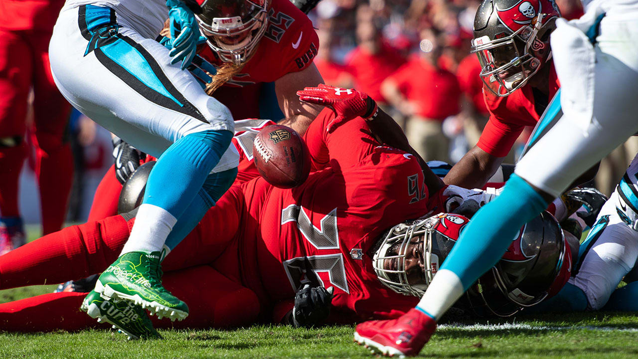 Panthers Force And Recover Goal Line Fumble