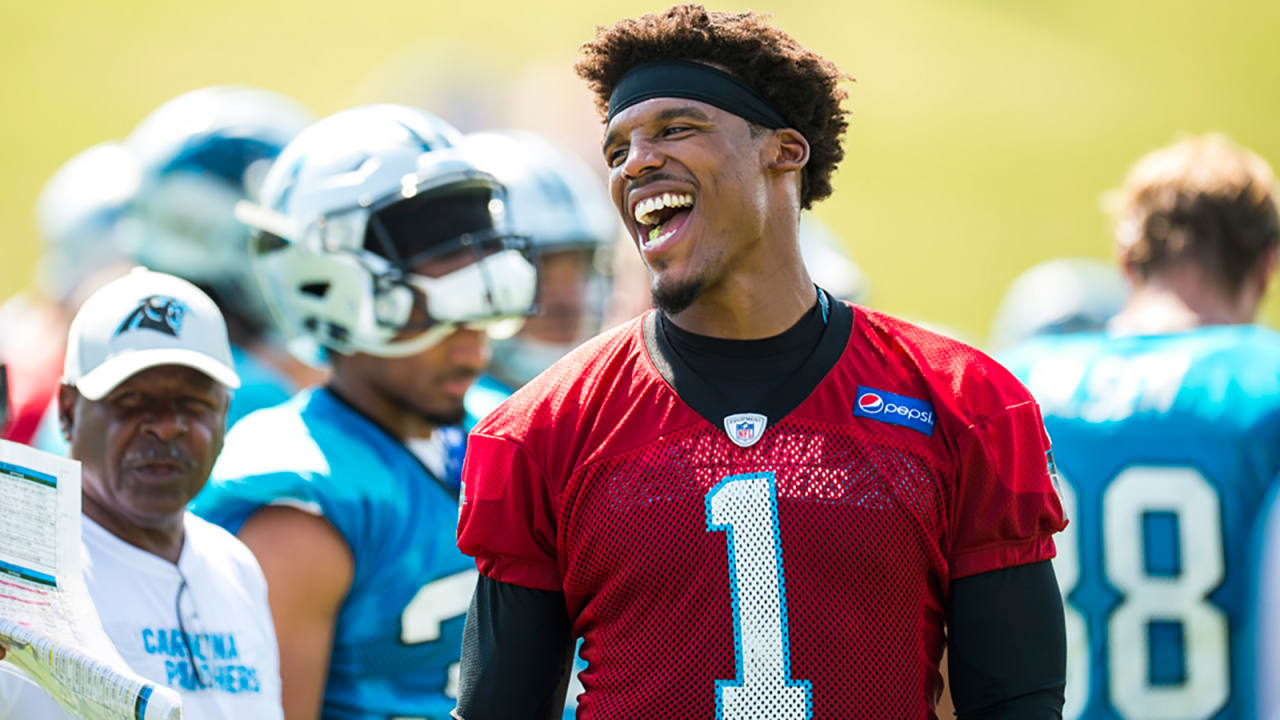 Cam Newton earns his 'starter' label in first padded practice for