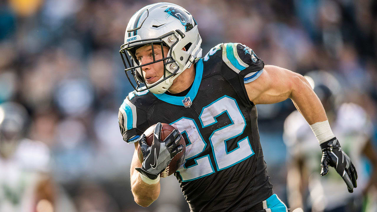 Carolina Panthers running back Christian McCaffrey (22) is seen prior to an  NFL football game against the Seattle Seahawks in Charlotte, N.C., Sunday,  Dec. 15, 2019. (AP Photo/Mike McCarn Stock Photo - Alamy