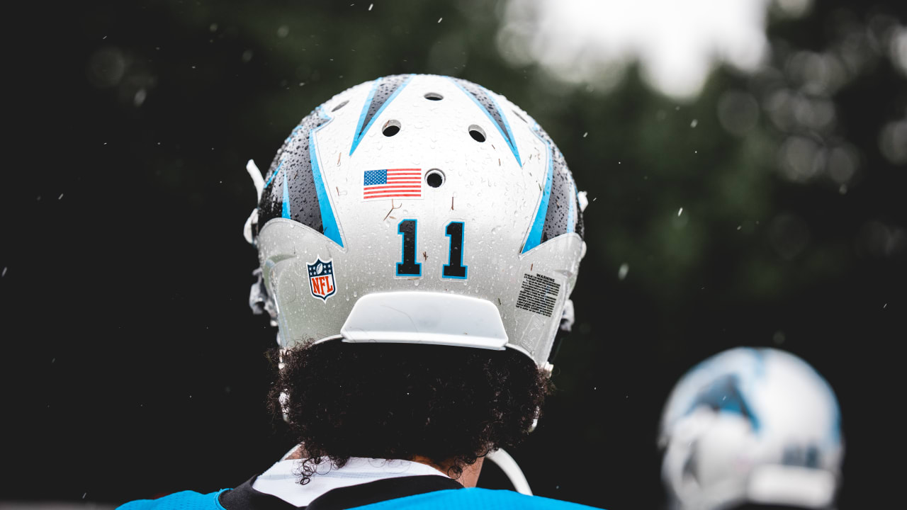 Carolina Panthers NFL helmets training camp