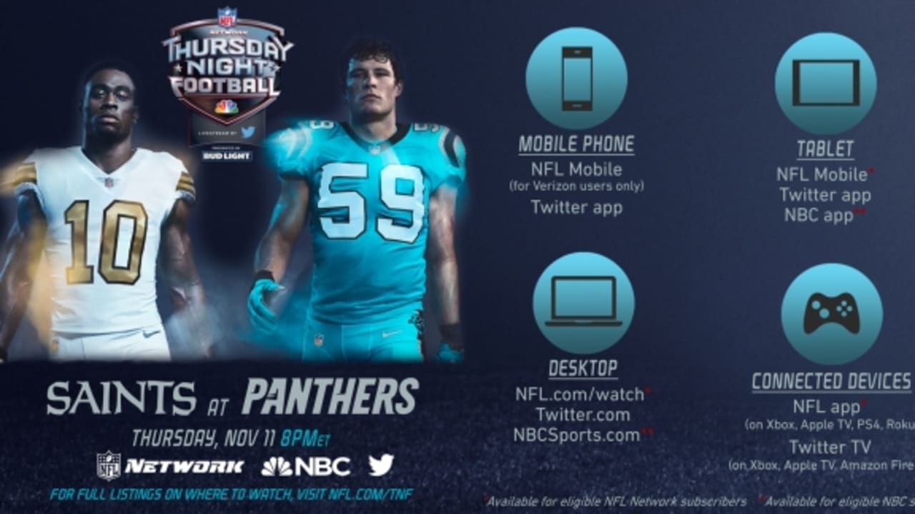 How to watch Panthers vs. Saints on twitter