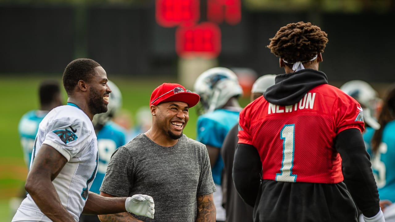 Steve Smith Sr. watches Panthers practice