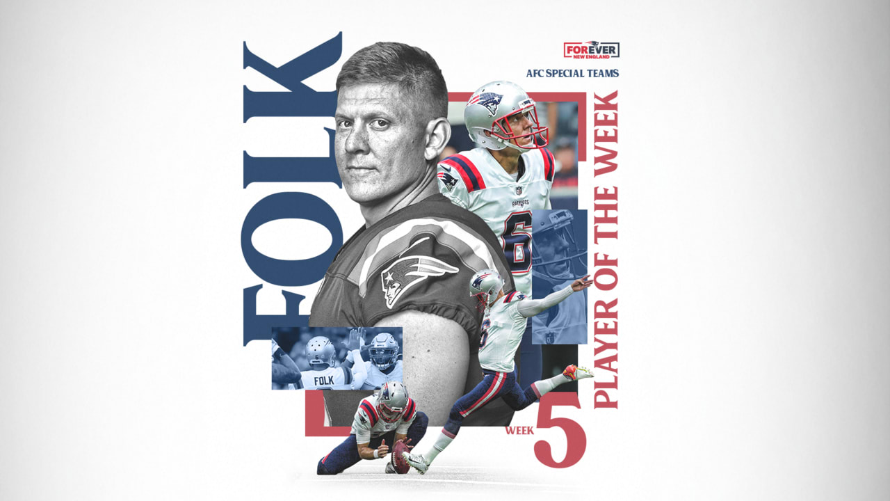 Patriots notes: Nick Folk honored as AFC Special Teams Player of