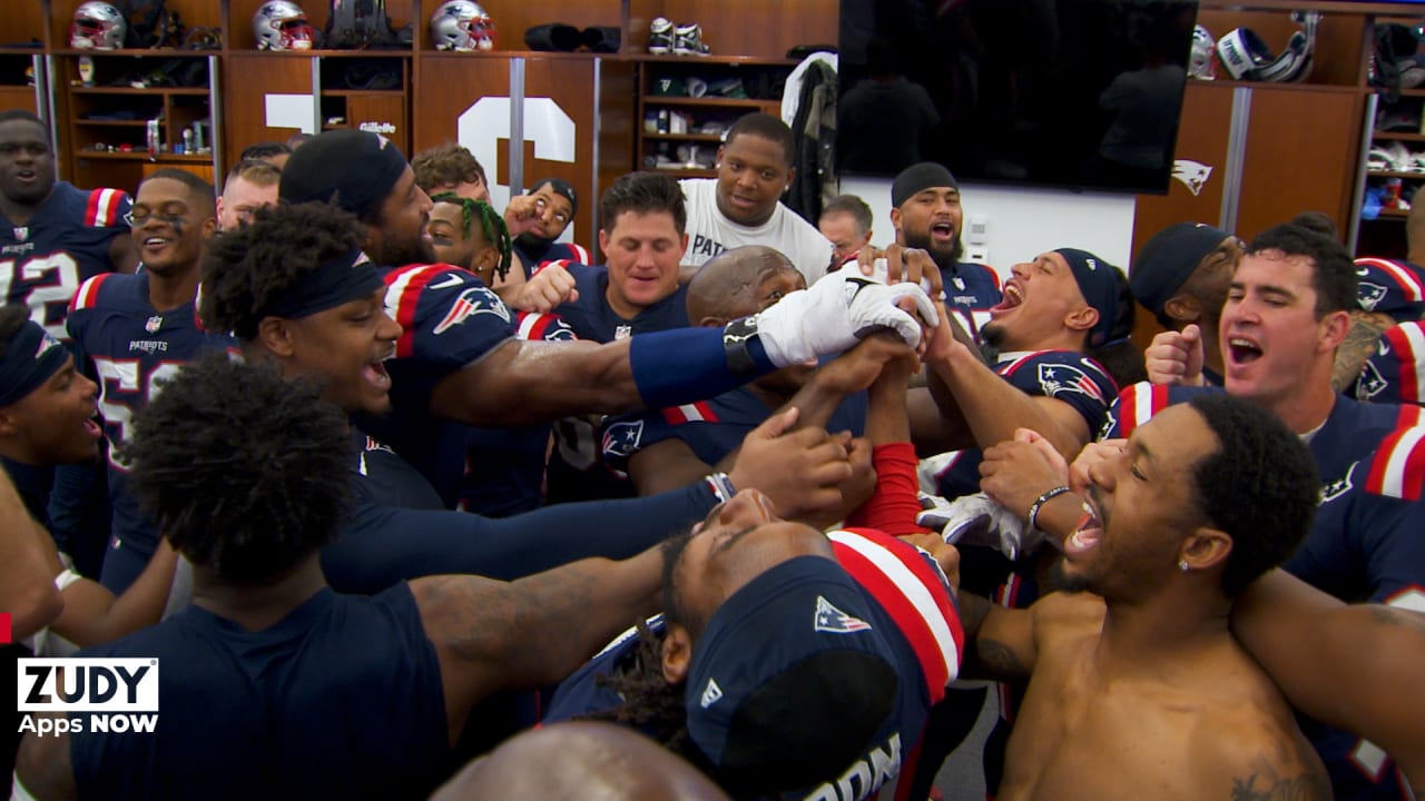 Postgame locker room celebration