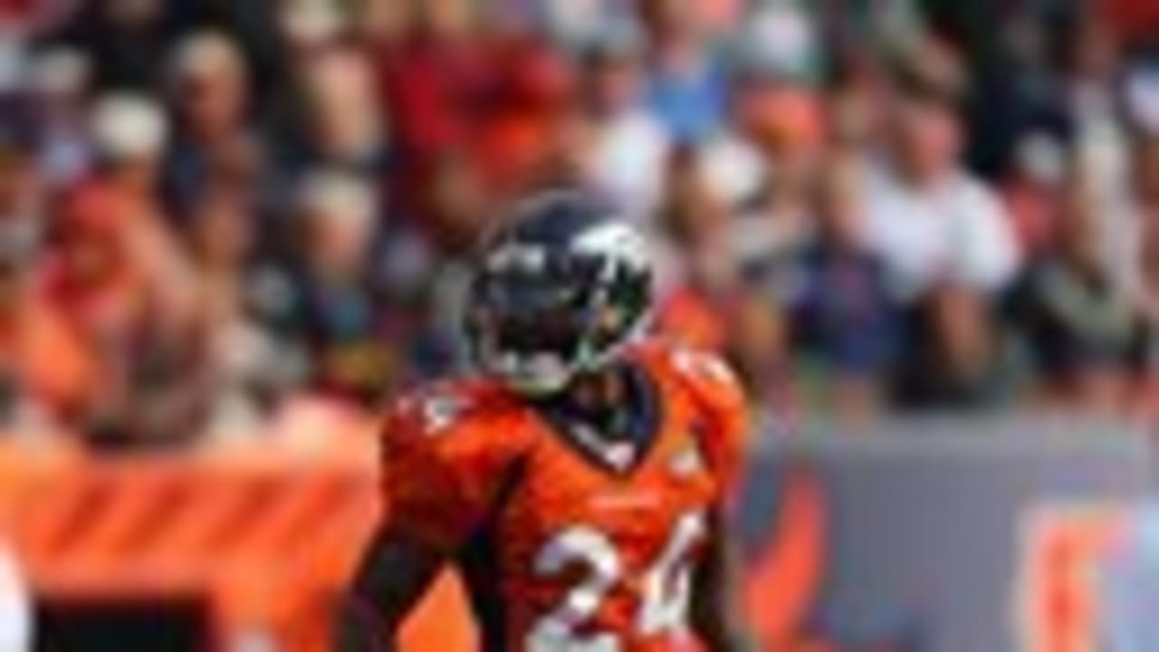 Denver Broncos cornerback Champ Bailey knocks down a fourth down