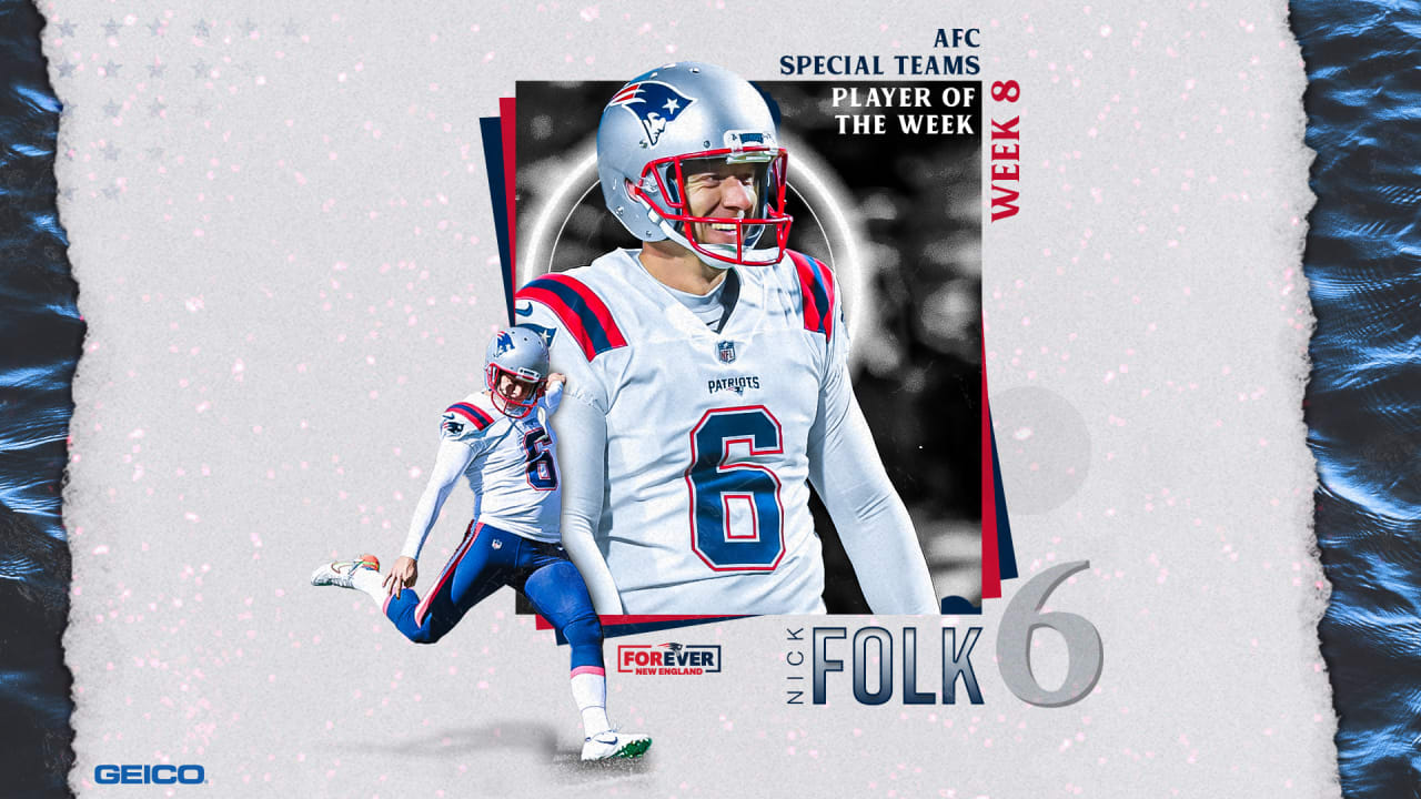 Nick Folk Named AFC Special Teams Player of the Week