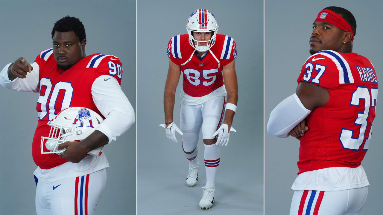 Photos Patriots In Red Throwback Jerseys