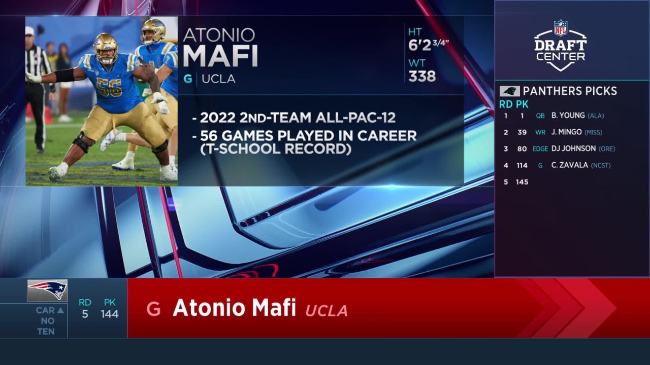 Patriots select Antonio Mafi with No. 144 pick in 2023 draft