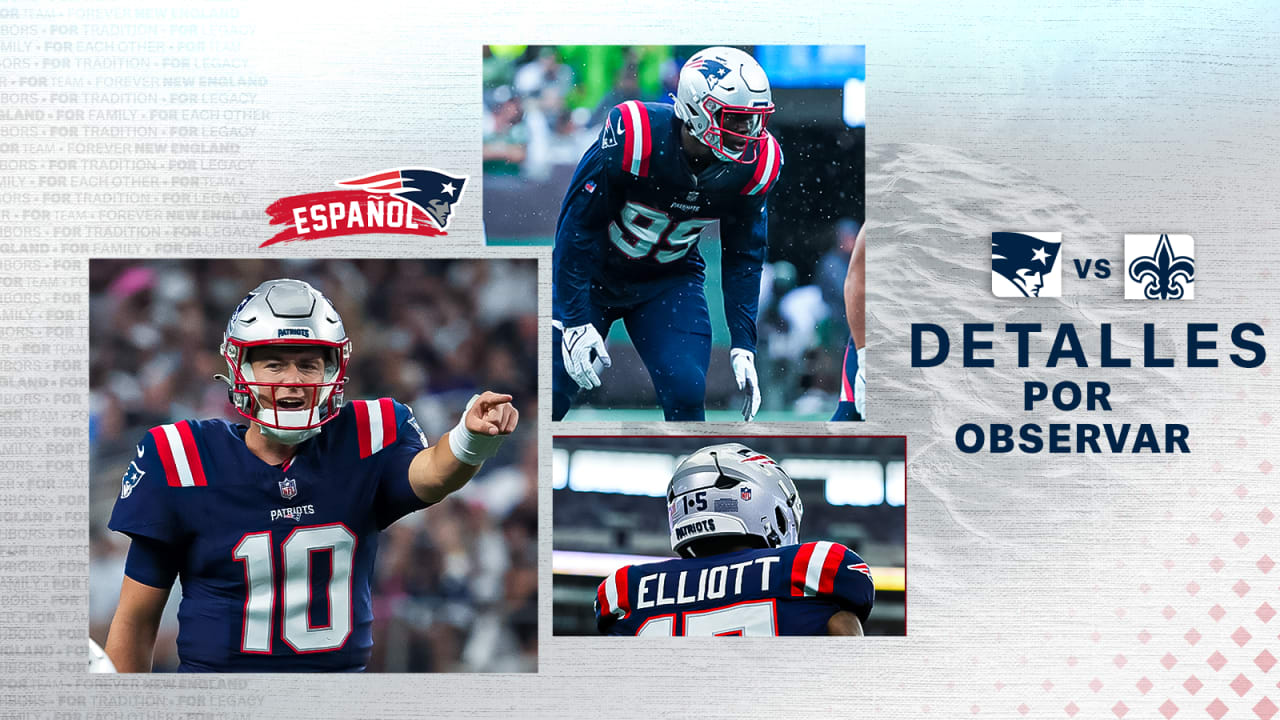 Patriots vs Saints Detalles por observar