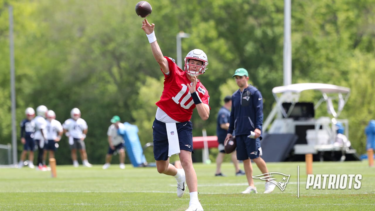 Why is QB Mac Jones wearing No. 50 during Patriots training camp?