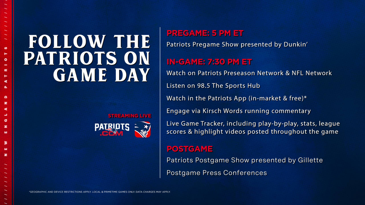 Broadcast Information: Patriots at Eagles