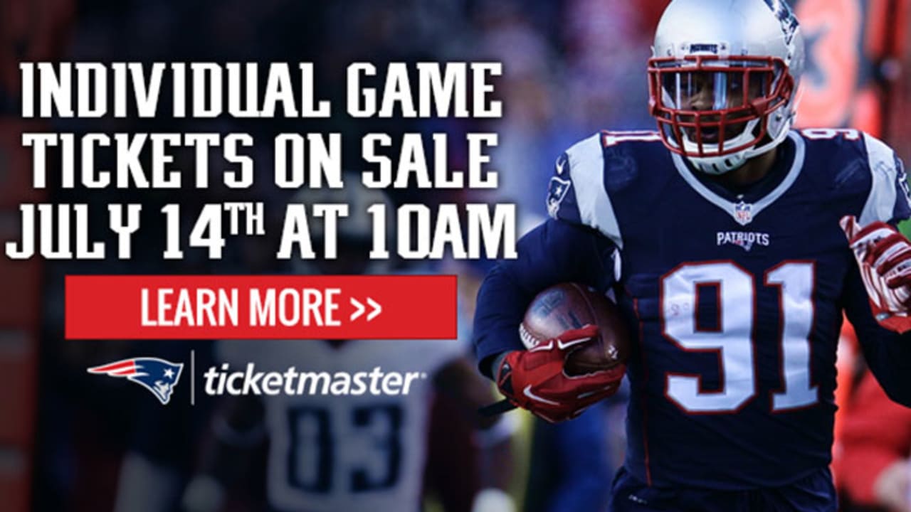 Patriots 2016 individual game tickets go on sale Thursday, July 14