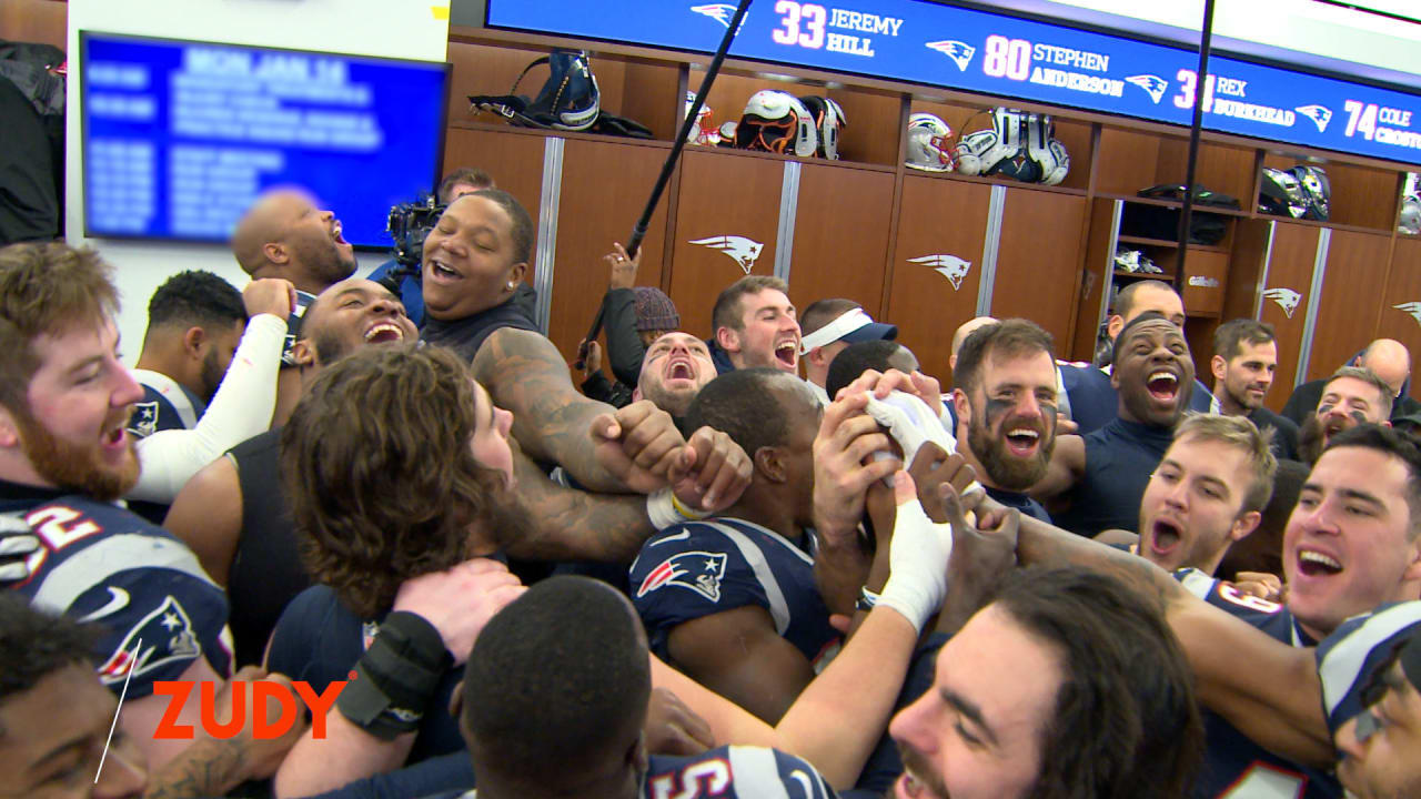 Locker Room Celebration Following The Win Over The Chargers