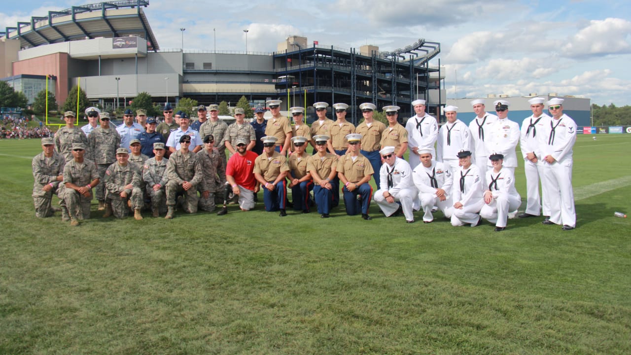 Patriots honor military at training camp