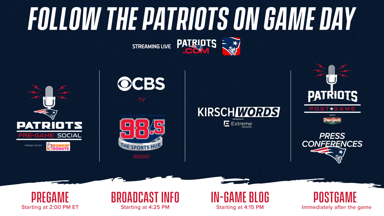 Broadcast Information: Patriots at Steelers