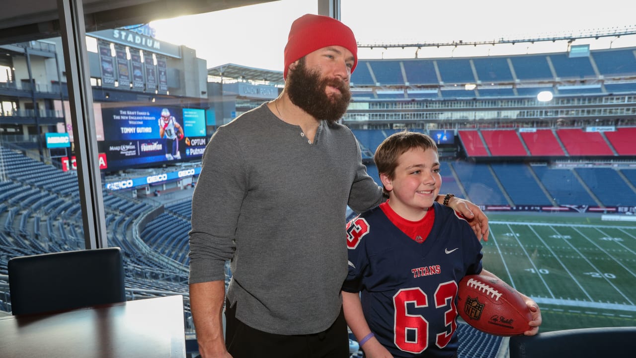 FOXBOROUGH, MA - SEPTEMBER 26: Retired Patriot Julian Edelman runs