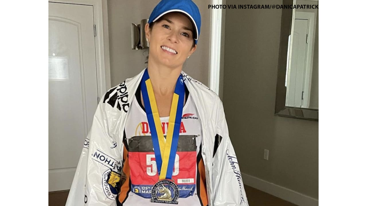 Danica Patrick runs her first Boston Marathon for Matt Light's