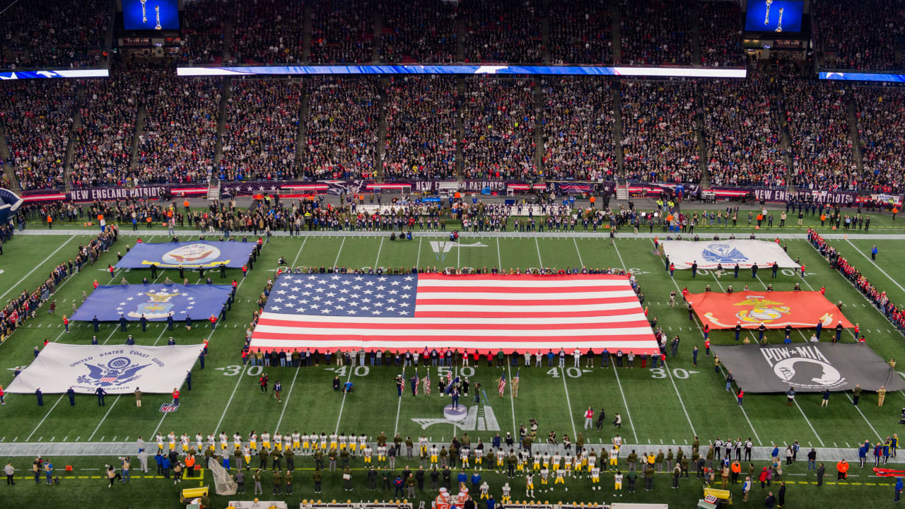 Pregame Military Parachute Team Performance And F-15 Flyover Are Among The  Highlights To Patriots Salute To Service Game At Gillette Stadium On Sunday