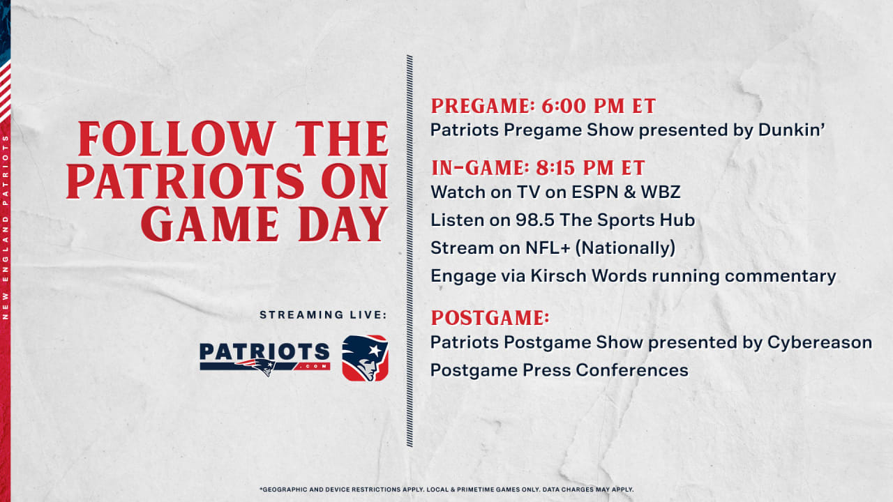 How to Watch/Listen: Patriots at Cardinals