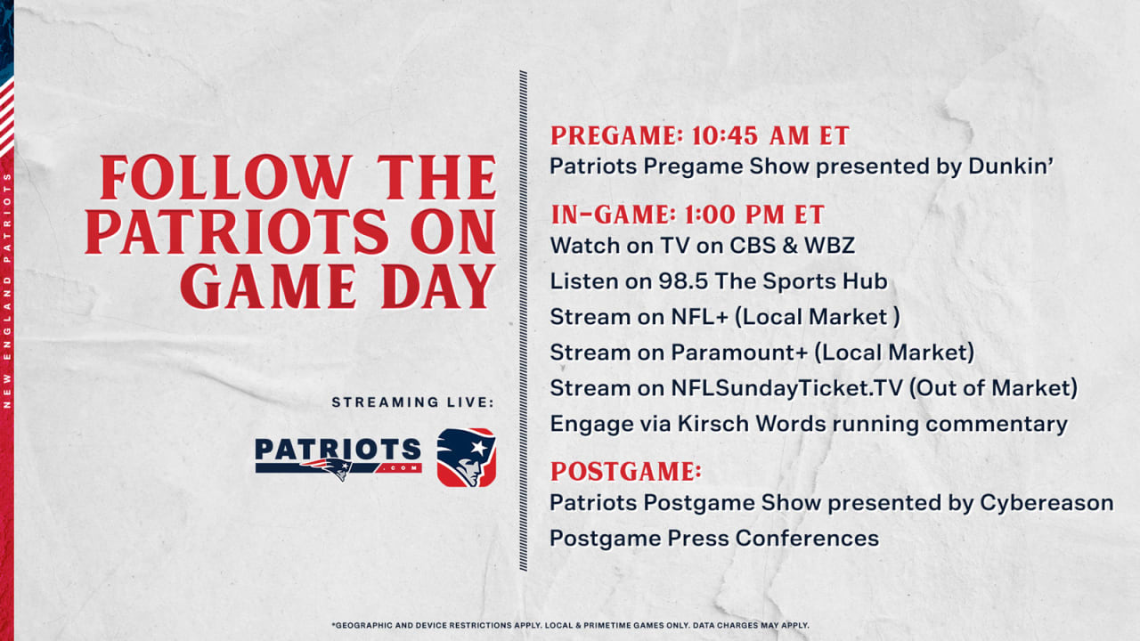 How to Watch/Listen: Patriots at Bills