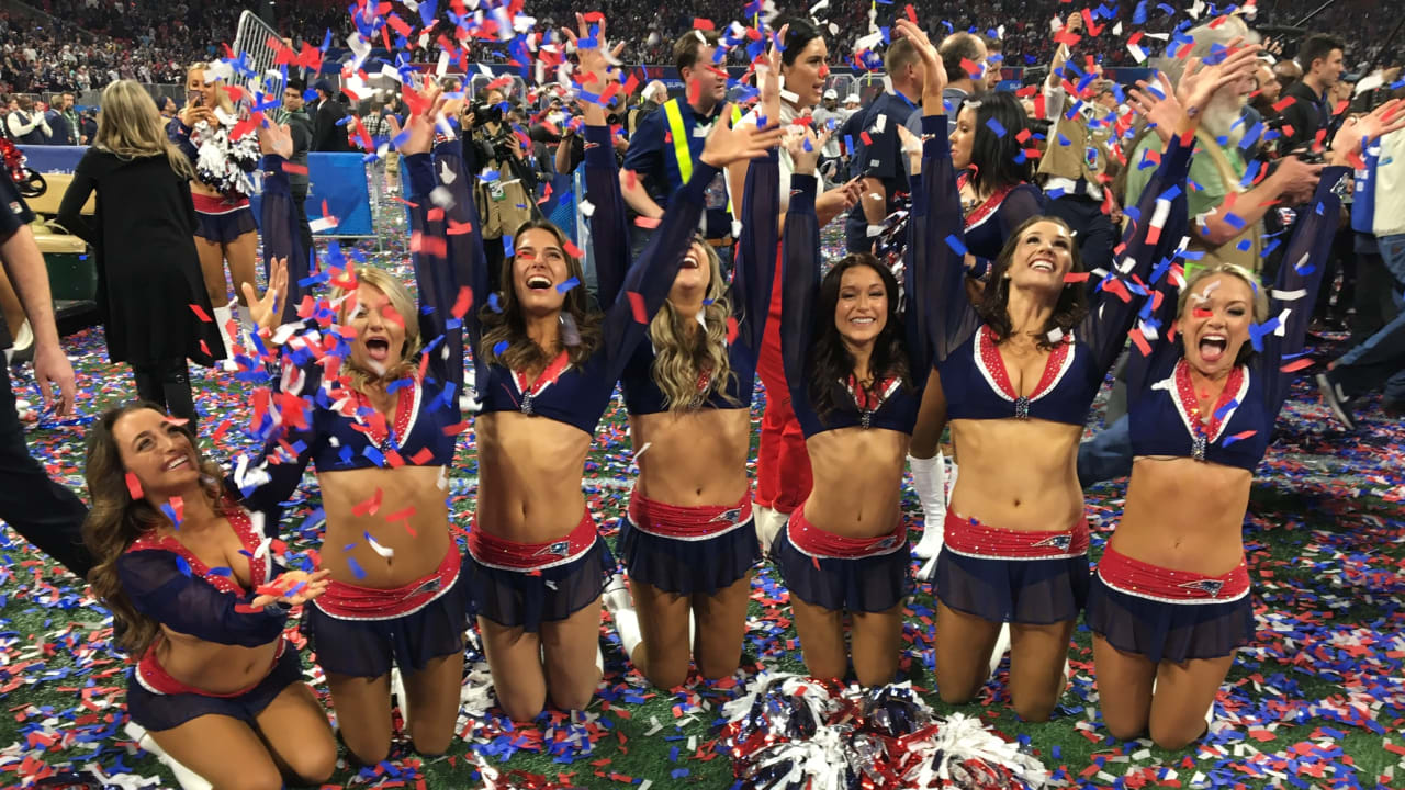 BTS Photos of Cheerleaders during Super Bowl LIII & Patriots Super