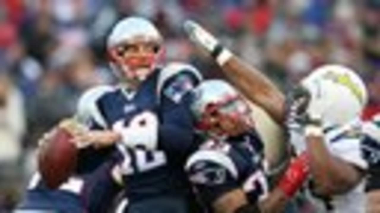 New England Patriots Tom Brady and San Diego Chargers Philip Rivers  exchange words after the AFC Championship game at Gillette Stadium in  Foxboro Massachusetts on January 20, 2008. The Patriots defeated the