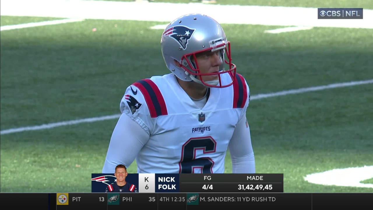 Nick Folk's 52-yard FG extends Pats' lead to 12 in fourth quarter