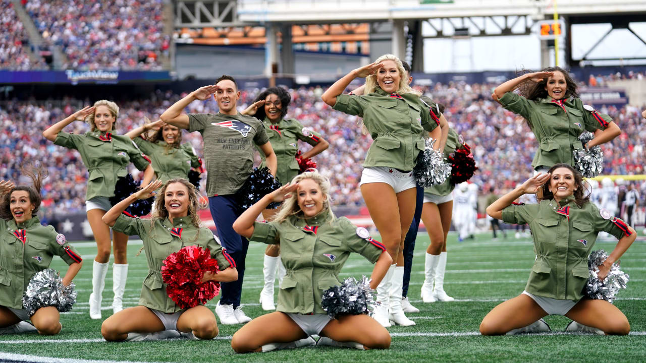 New England Patriots cheerleaders perform during the first half of