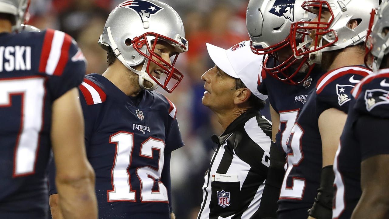 Referee Gene Steratore checks the replay of the Philadelphia