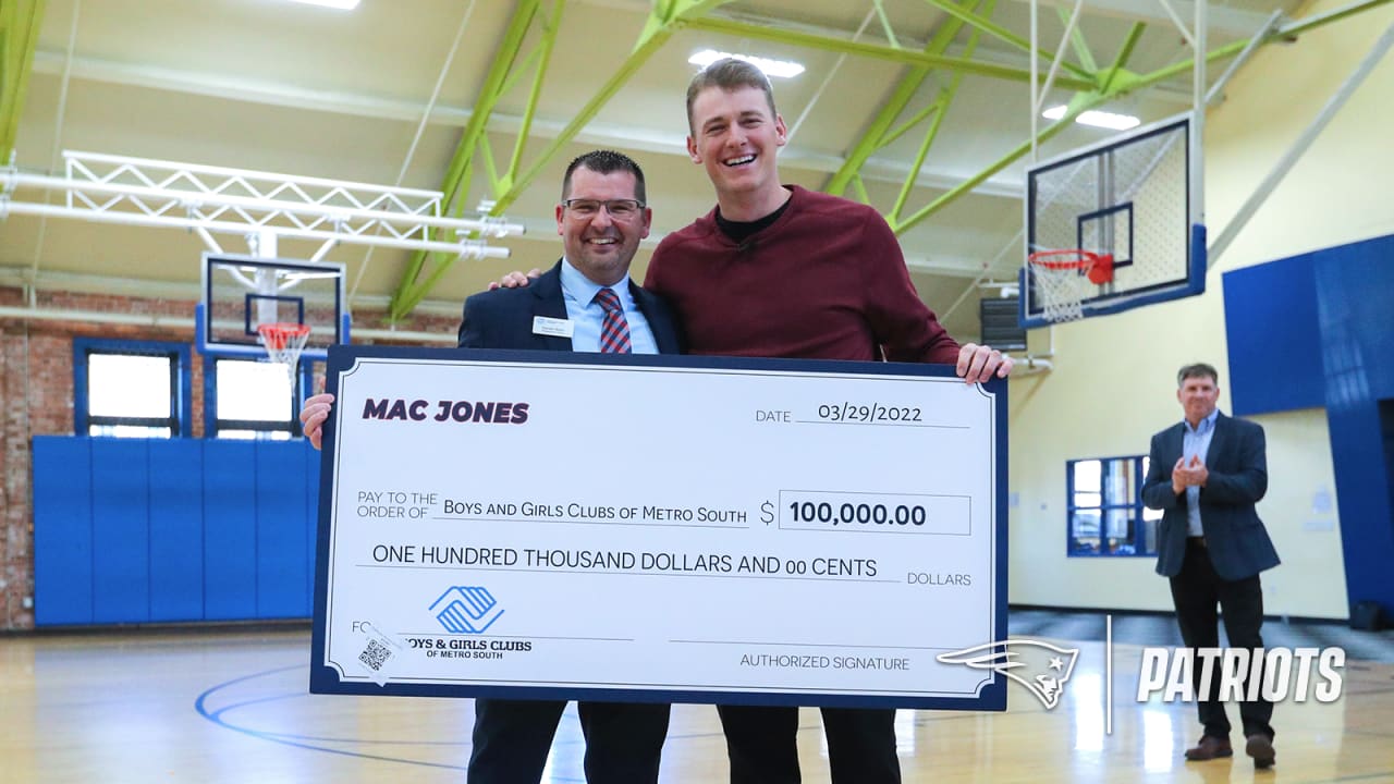 Mac Jones represents a new friend and Boston Children's Hospital