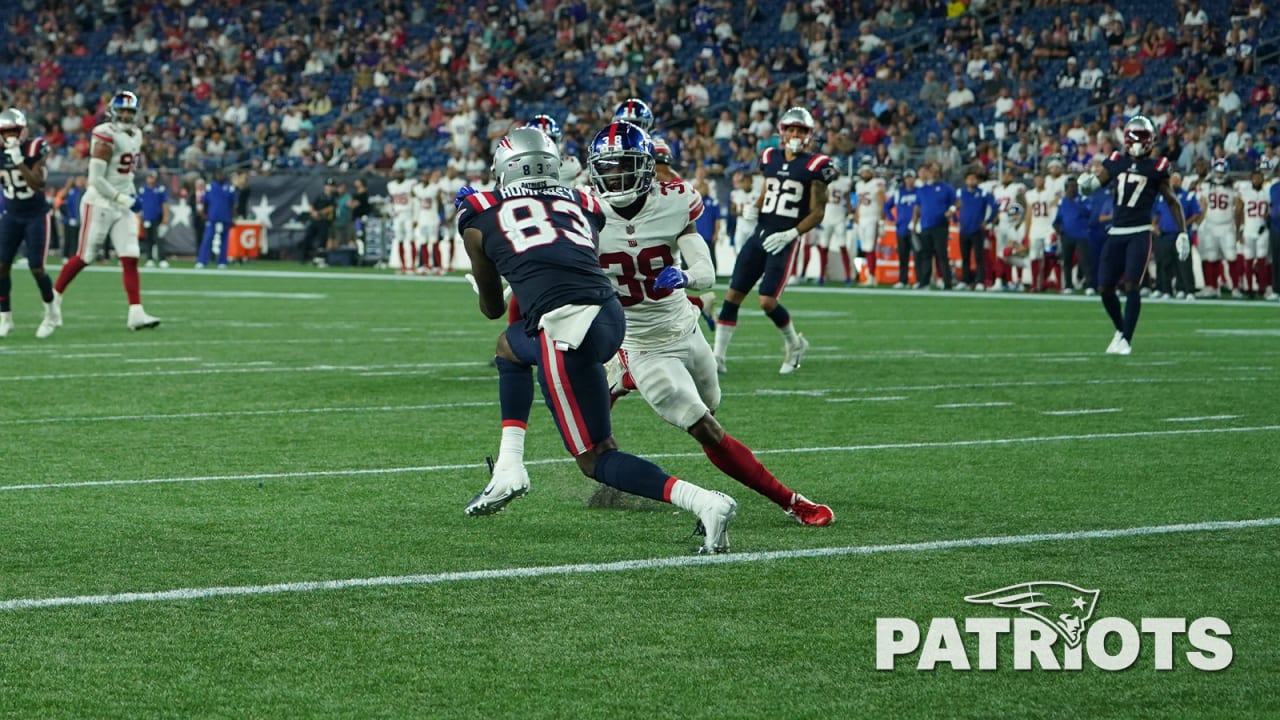 New England Patriots wide receiver Lil'Jordan Humphrey lays out to prevent  touchback on punt