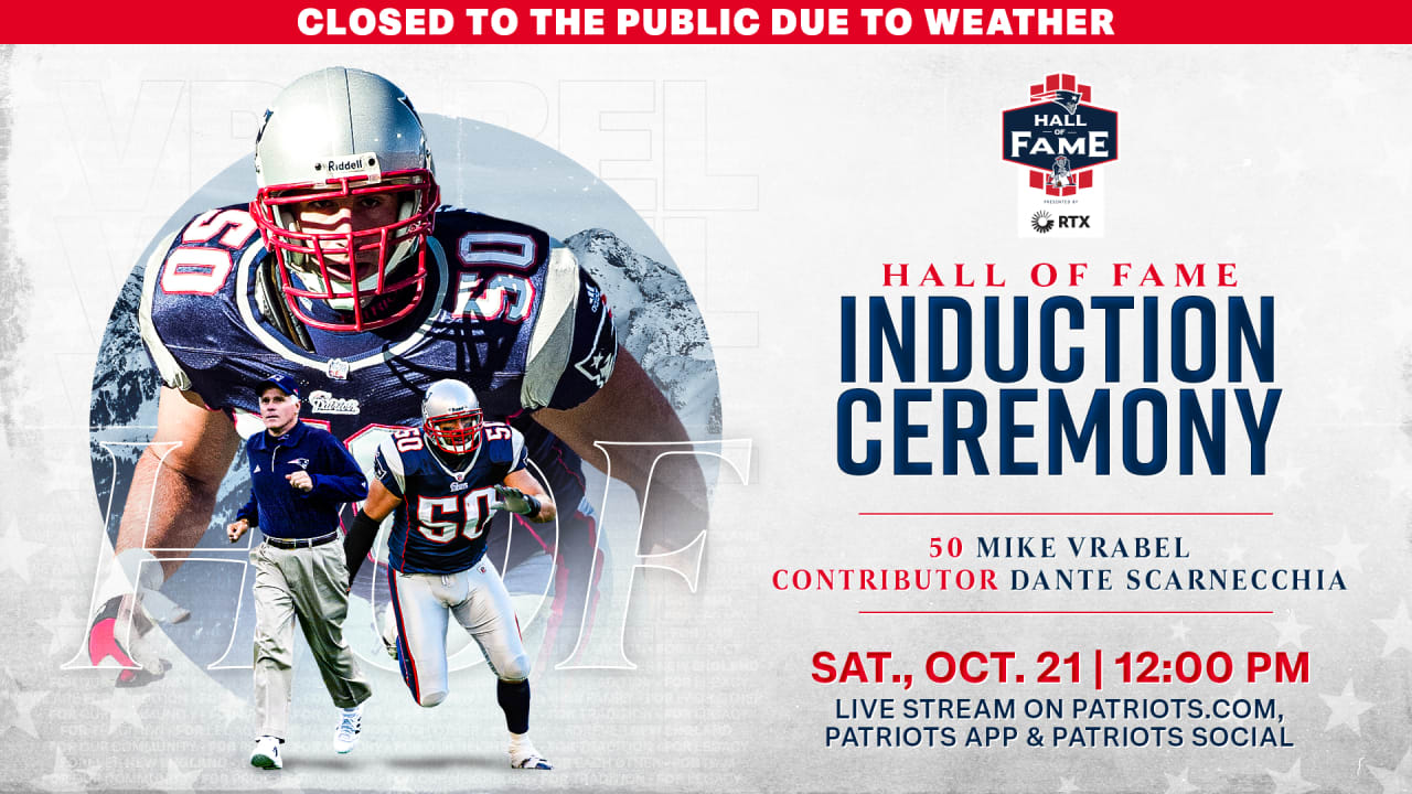 Patriots Hall of Fame Ceremony Moved Indoors to Cross Pavilion Due to Weather Concerns
