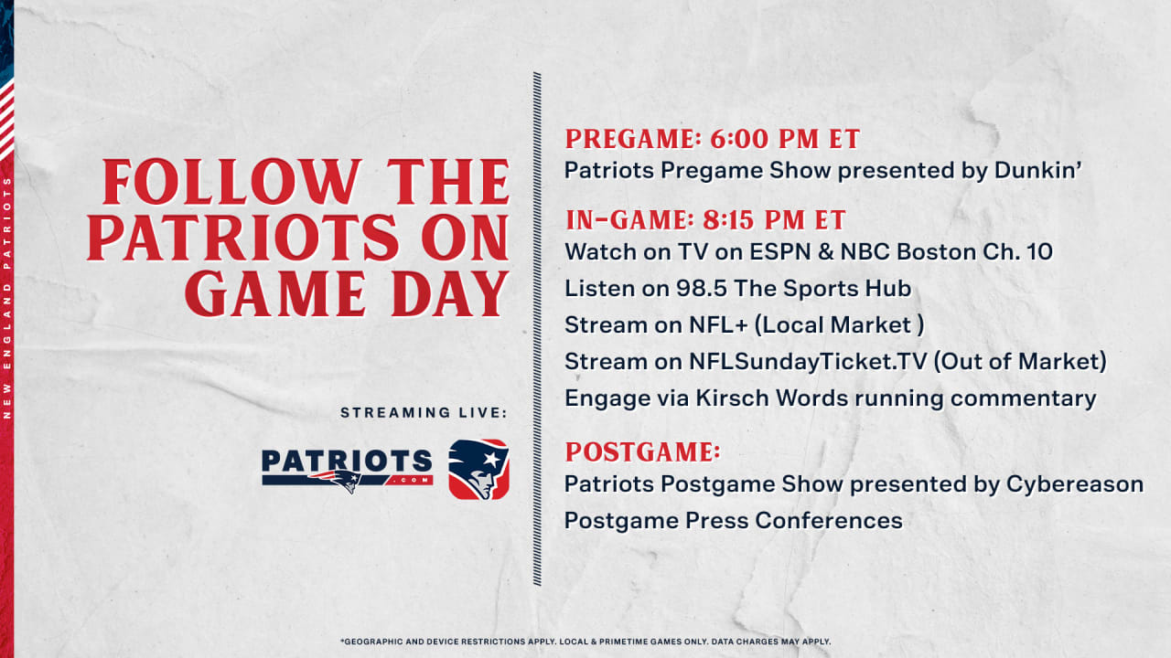 Patriots vs Bears: Time, TV schedule and how to watch online