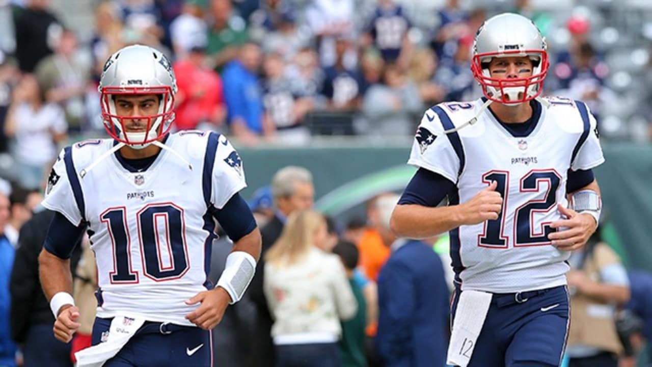 Tom Brady reacts to the Patriots trading Jimmy Garoppolo to the