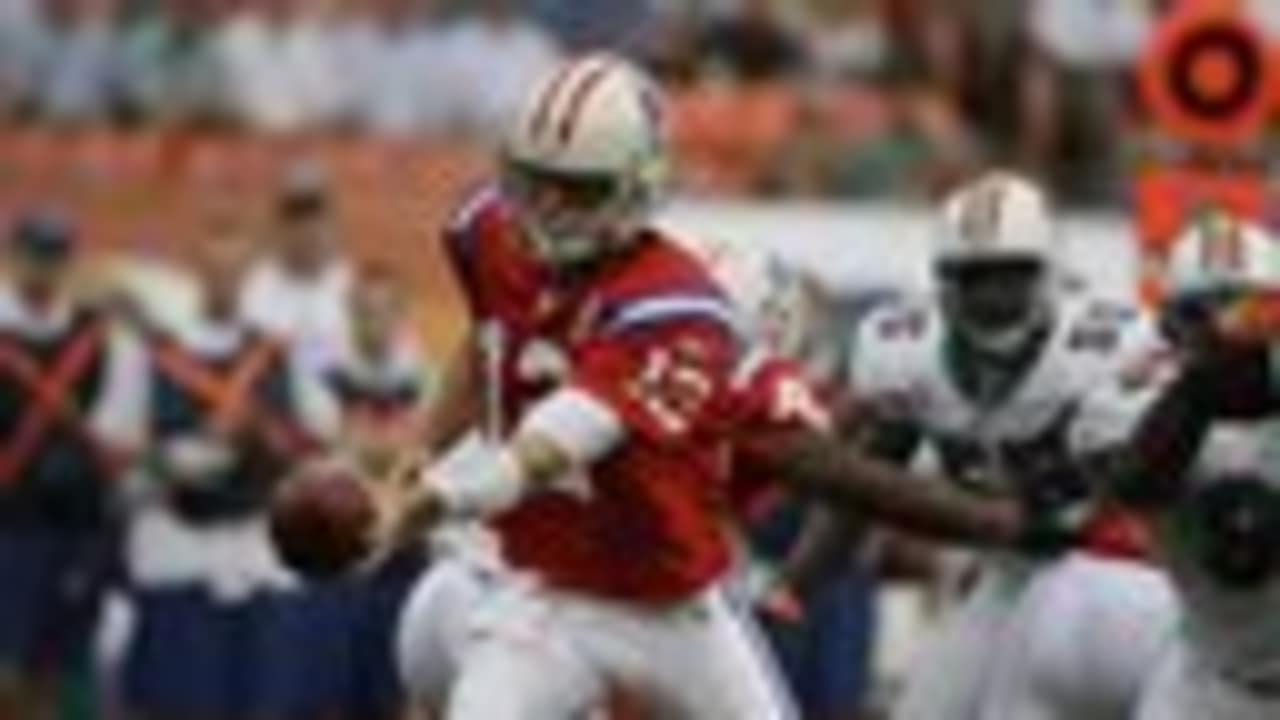 New England Patriots wide receiver Randy Moss (81) catches a pass before  running for a 71-yard touchdown against the Miami Dolphins at Gillette  Stadium in Foxboro, Massachusetts on November 8, 2009. The