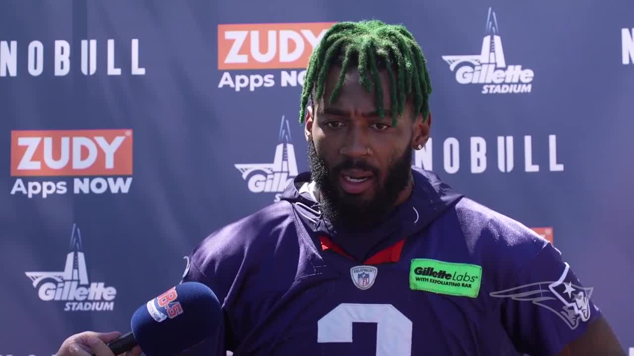 New England Patriots cornerback Jalen Mills (2) following an NFL preseason  football game against the Washington Football Team, Thursday, Aug. 12,  2021, in Foxborough, Mass. (AP Photo/Stew Milne Stock Photo - Alamy