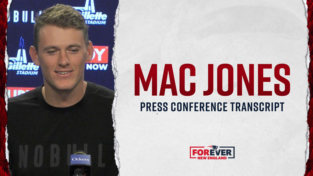 Press Conference  New England Patriots Quarterback Mac Jones On