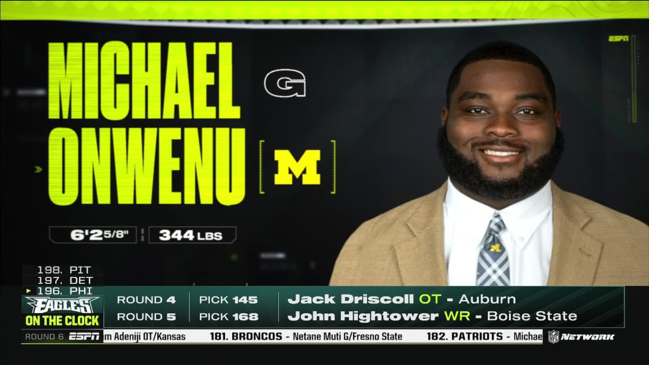 PFF on Twitter: With the 182nd overall selection in the 2020 NFL Draft,  the New England Patriots select Michael Onwenu, G, Michigan   / Twitter