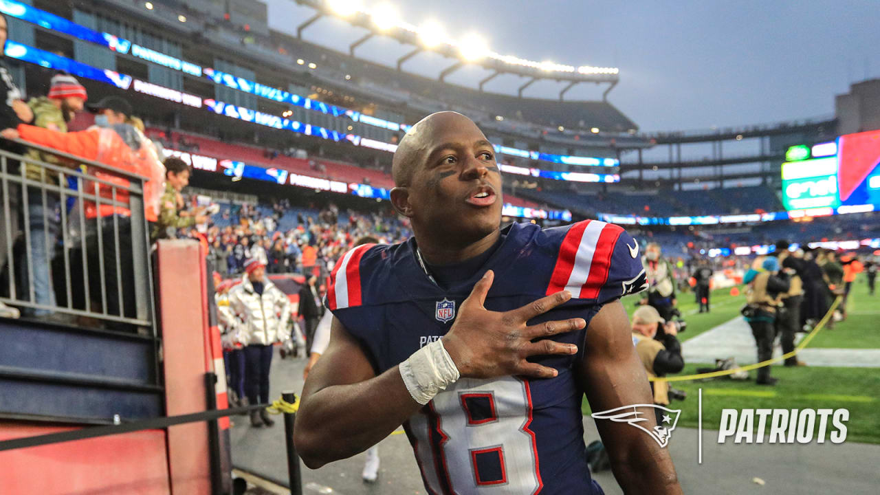 New England Patriots' Matthew Slater after an NFL football game against the  Detroit Lions at Gillette Stadium, Sunday, Oct. 9, 2022 in Foxborough,  Mass. (Winslow Townson/AP Images for Panini Stock Photo - Alamy