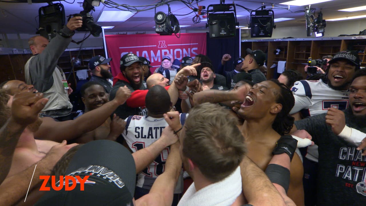 Patriots Locker Room Celebration