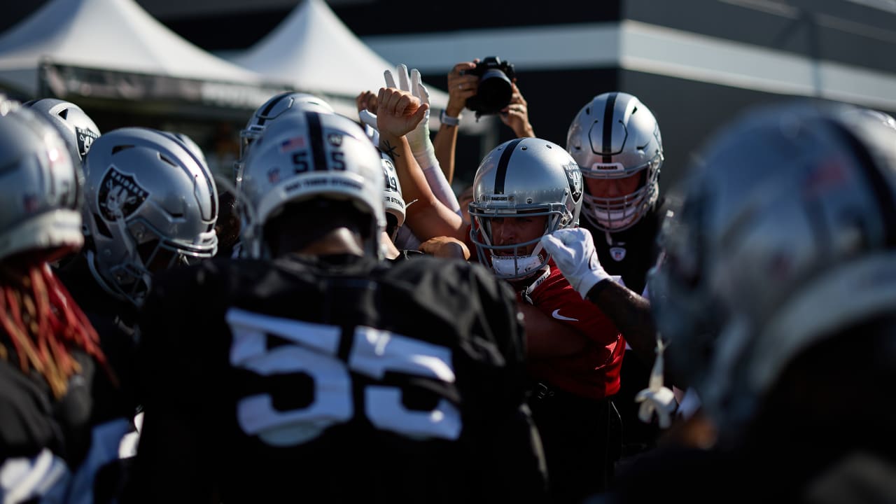 Las Vegas Raiders cornerback David Long Jr. (28) is seen during warm ups  before an NFL preseason football game against the Dallas Cowboys, Saturday,  Aug. 26, 2023, in Arlington, Texas. Dallas won