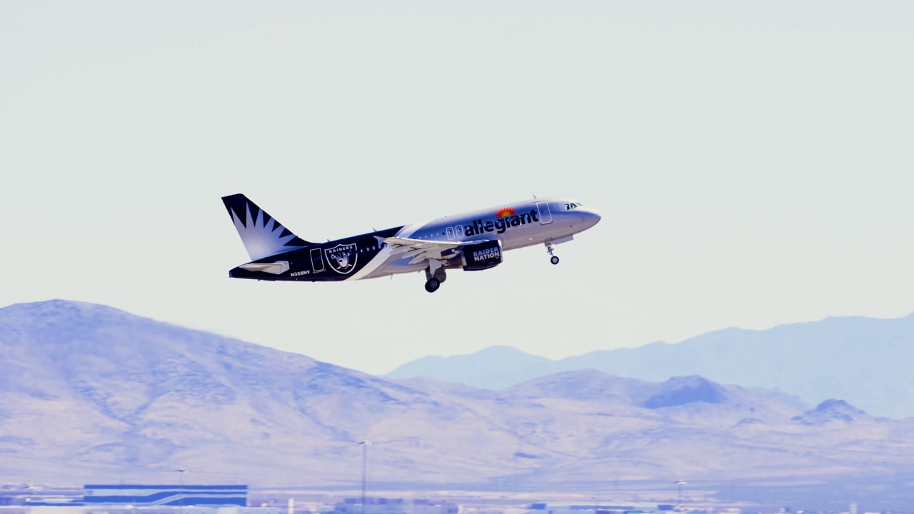 Allegiant Air unveils new Raiders silver & black aircraft